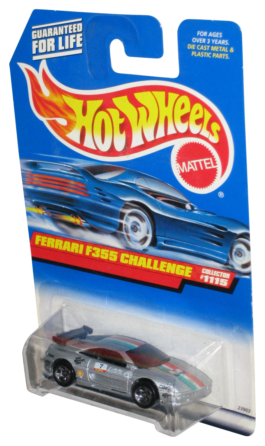 Hot Wheels Ferrari F355 Challenger (1998) Mattel Silver Die-Cast Car #1115