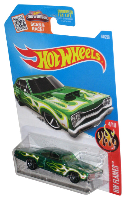Hot Wheels HW Flames 4/10 (2015) Green '69 Dodge Coronet Superbee Toy Car 94/250