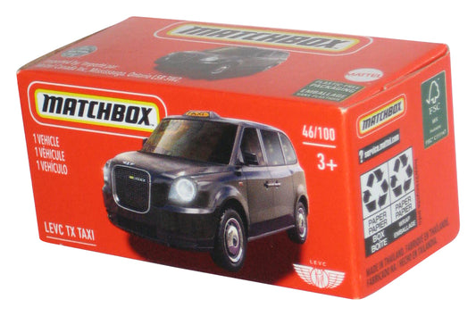 Matchbox Power Grabs Box (2020) Black Levc TX Taxi Toy Car 46/100