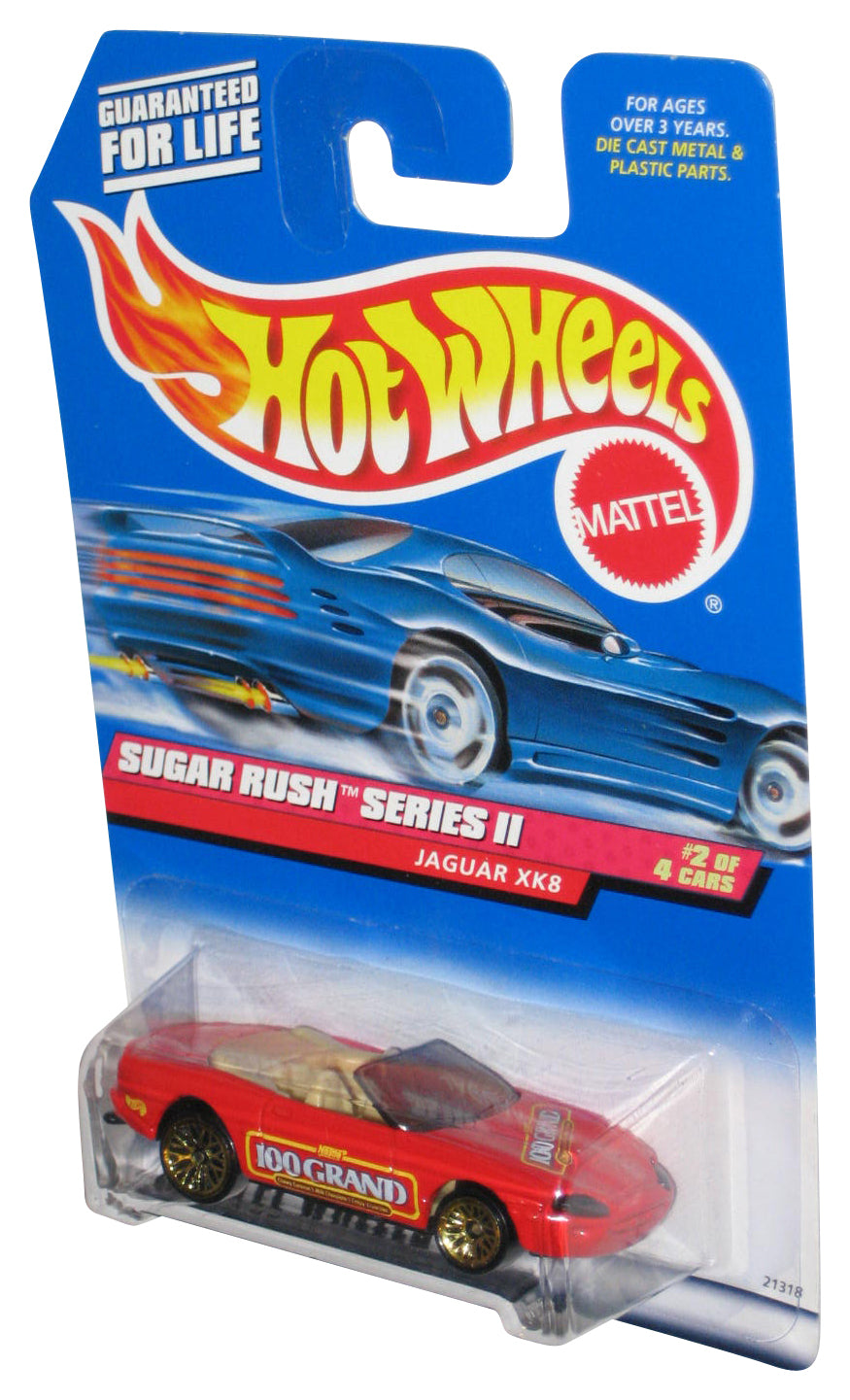 Hot Wheels Sugar Rush Series II 2/4 (1998) Red 100 Grand Candy Jaguar XK8 Car #970