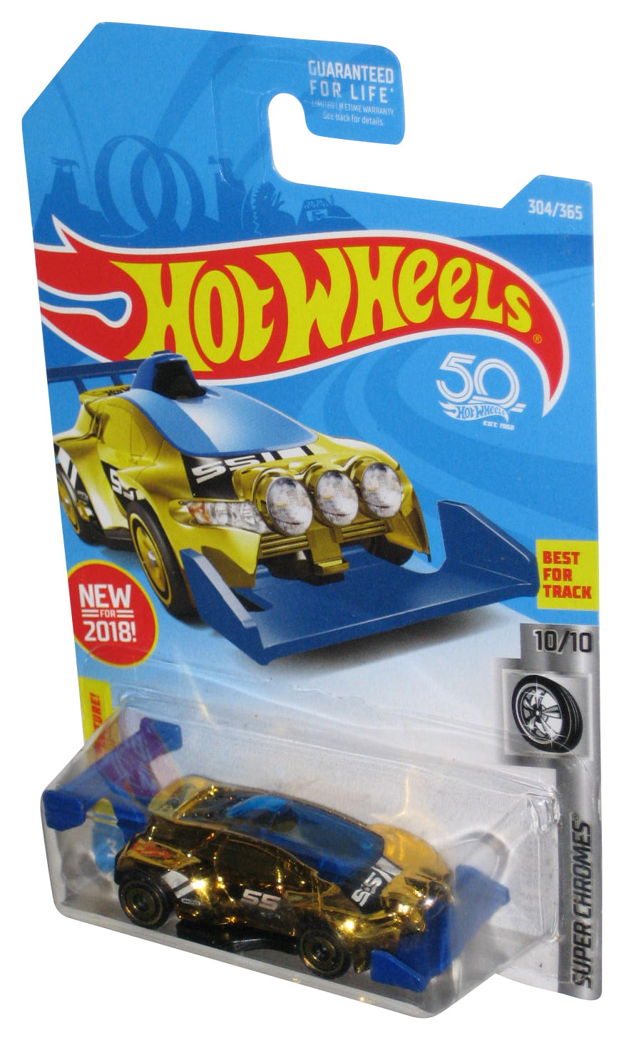Hot Wheels Super Chromes 10/10 (2018) Gold Rising Heat Toy Car 304/365