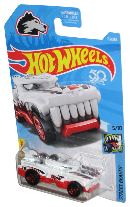 Hot Wheels Street Beasts 5/10 (2017) White & Red Hotweiler Car 113/365