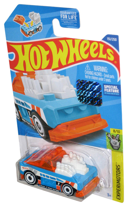 Hot Wheels Experimotors 8/10 (2021) White Blue & Orange Custom Small Block Car 151/250 - (Factory Sealed Sticker)