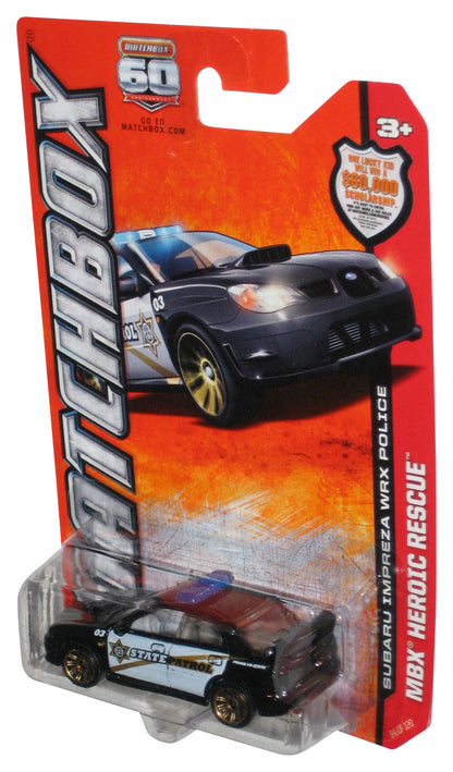Matchbox MBX Heroic Rescue (2012) Black Subaru Impreza WRX Police Car 94/120