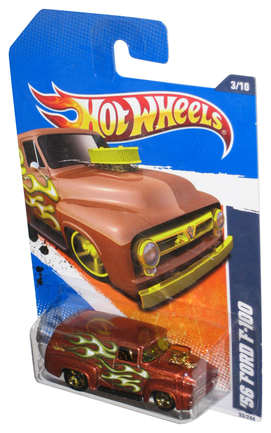 Hot Wheels Heat Fleet '11 3/10 Brown '56 Ford F-100 Toy Car 93/244