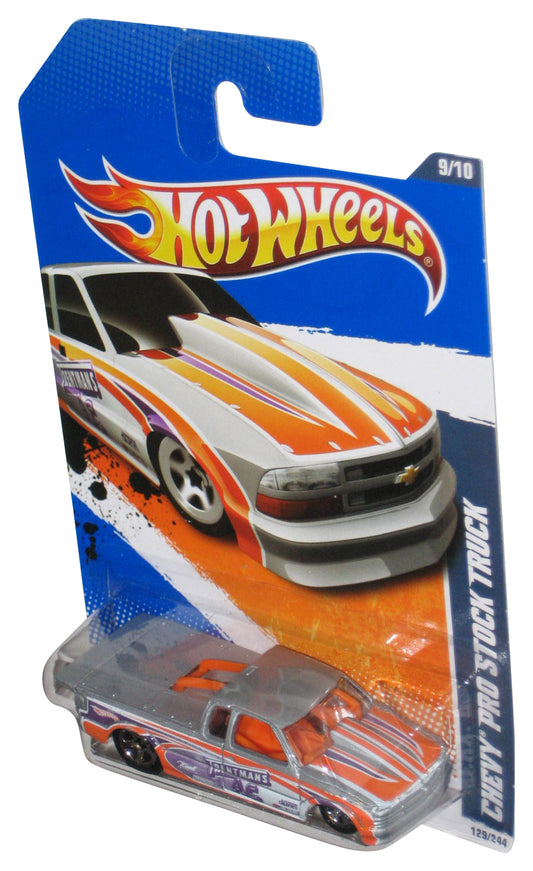 Hot Wheels HW Drag Racers 9/10 (2010) White & Orange Chevy Pro Stock Truck Toy 129/244