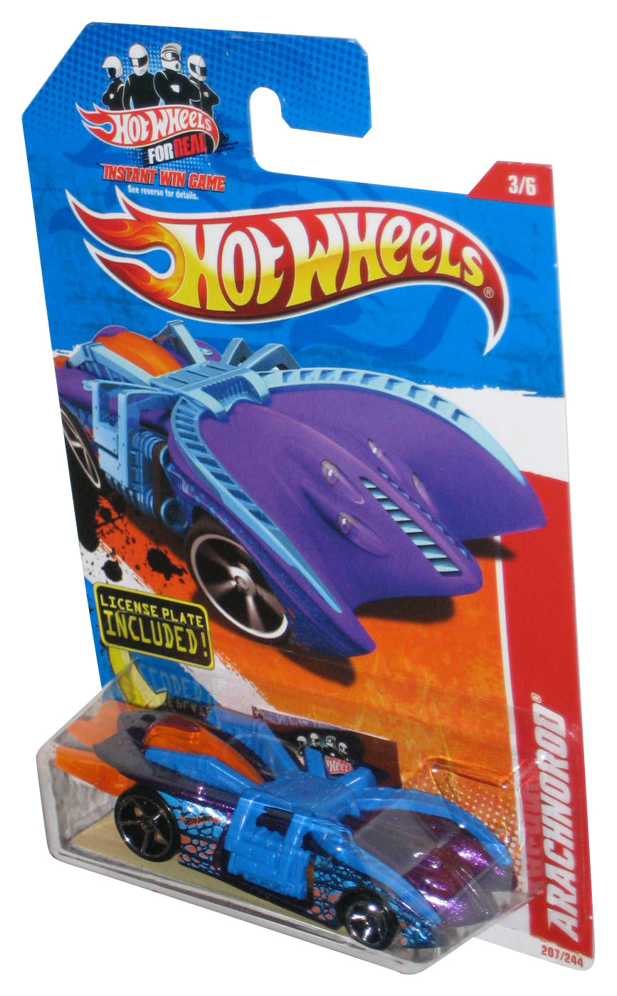 Hot Wheels Thrill Racers Cave 3/6 (2010) Purple Arachnorod Toy Car 207/244 w/ License Plate