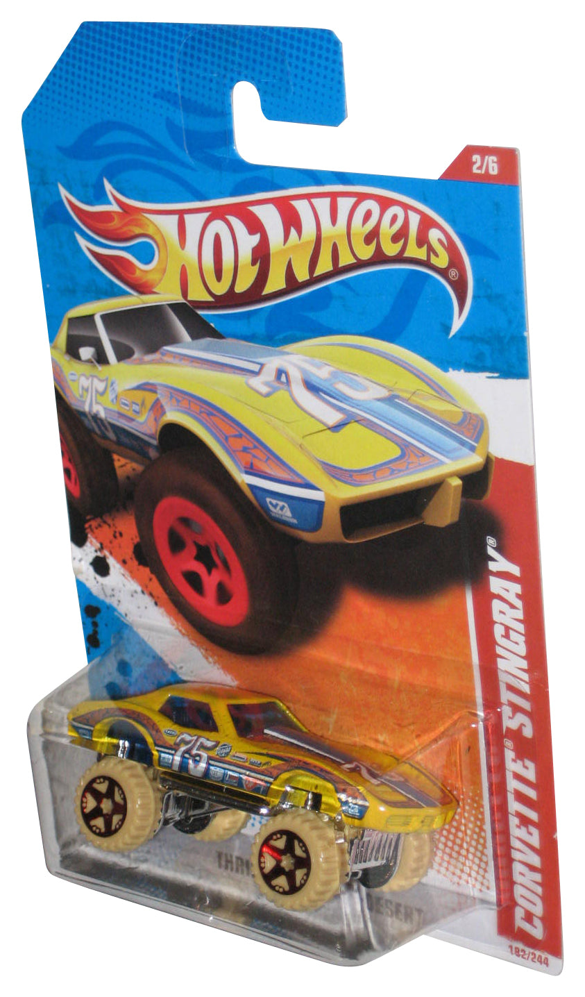 Hot Wheels Thrill Racers Desert 2/6 (2010) Yellow Corvette Stingray Toy Car 182/244