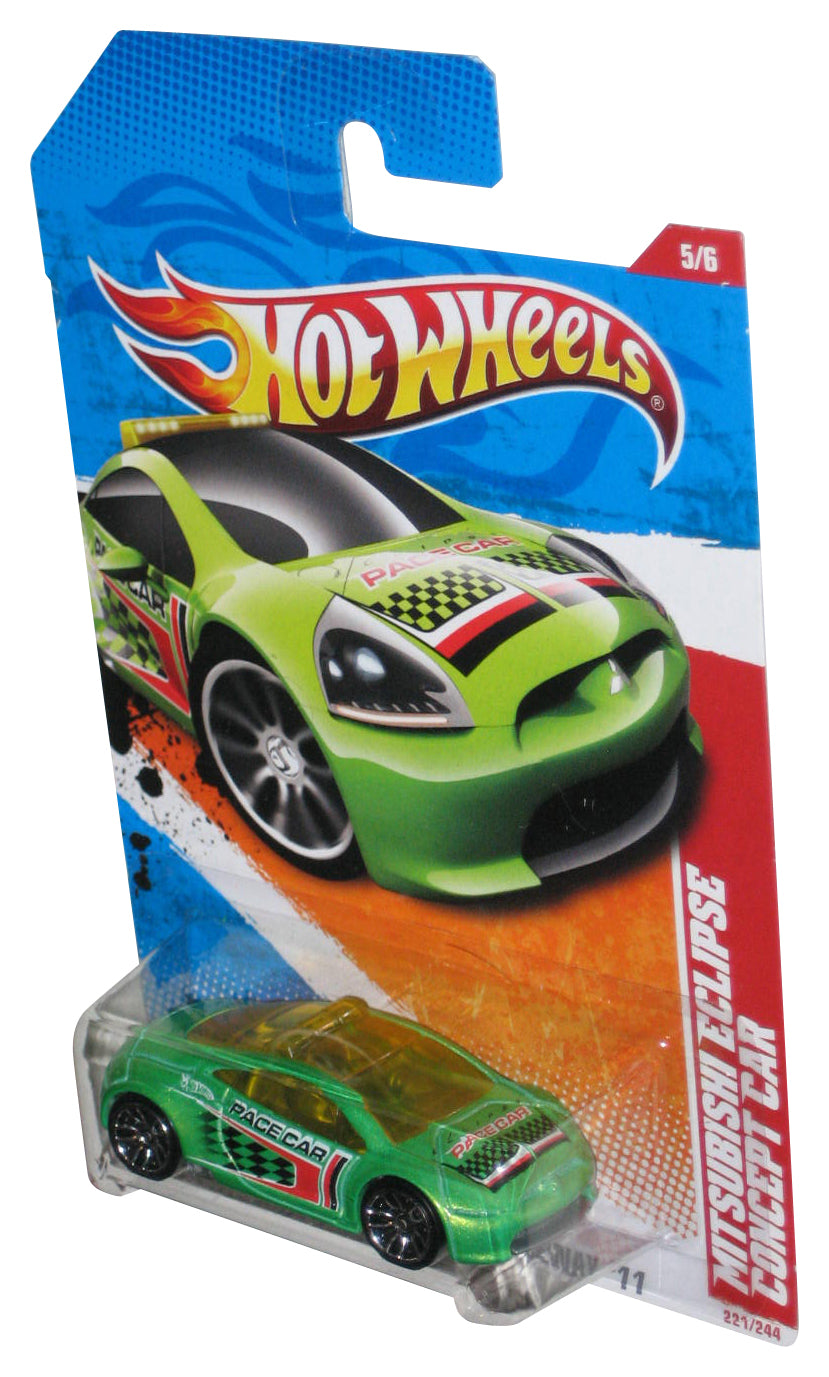 Hot Wheels Thrill Racers Raceway '11 5/6 Green Mitsubishi Eclipse Concept Car 221/244