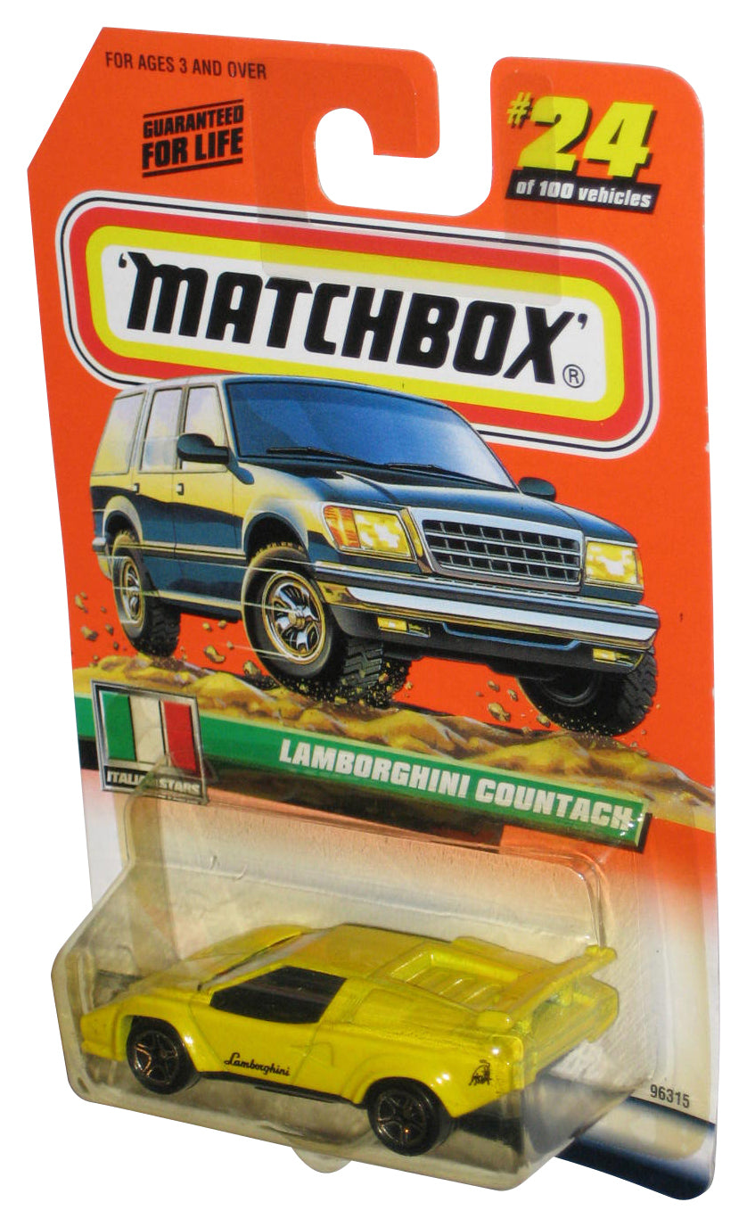 Matchbox Italian Stars (1999) Yellow Lamborghini Countach Car #24/100