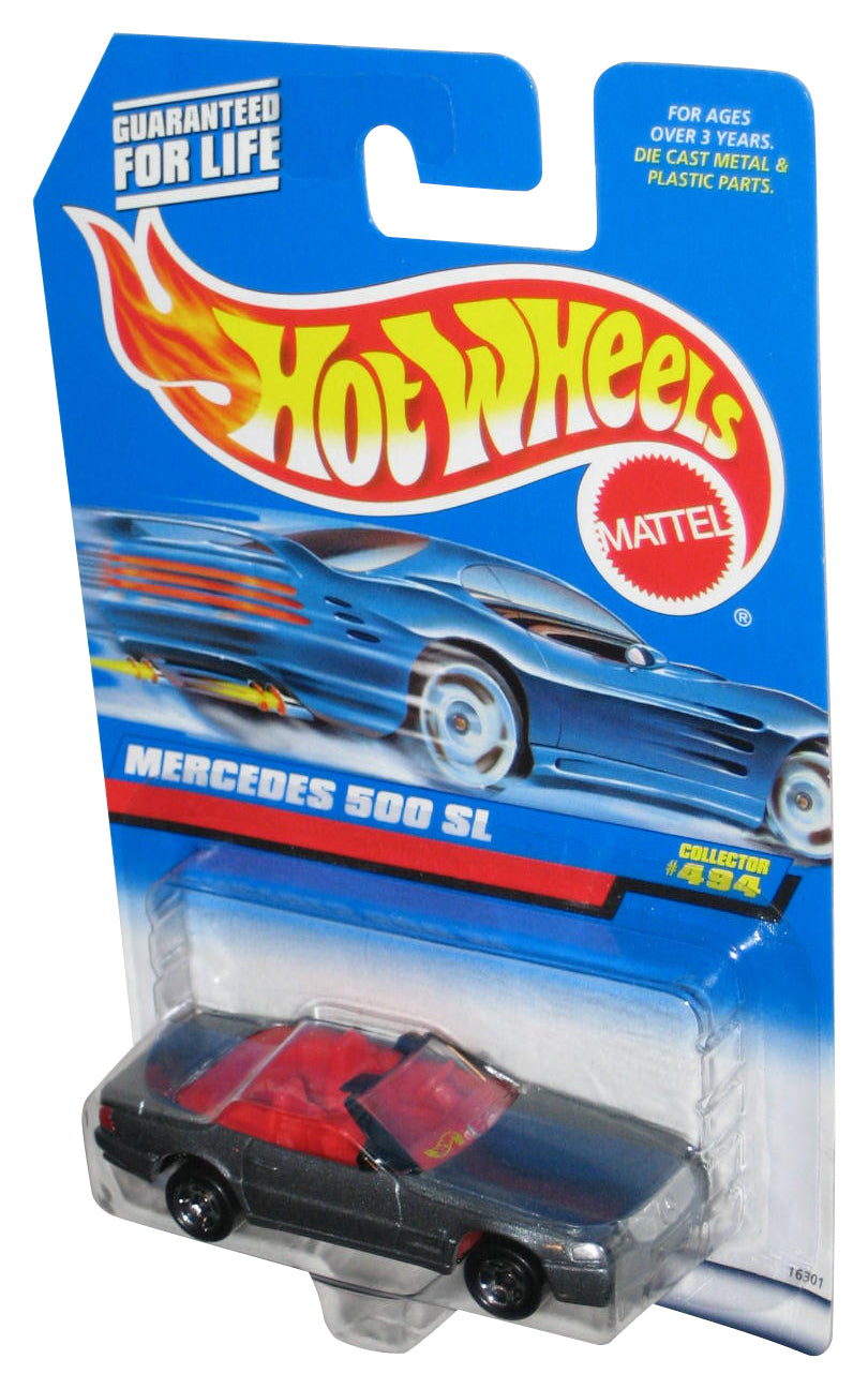 Hot Wheels Mercedes 500 SL (1997) Metallic Silver Collector Toy Car #494