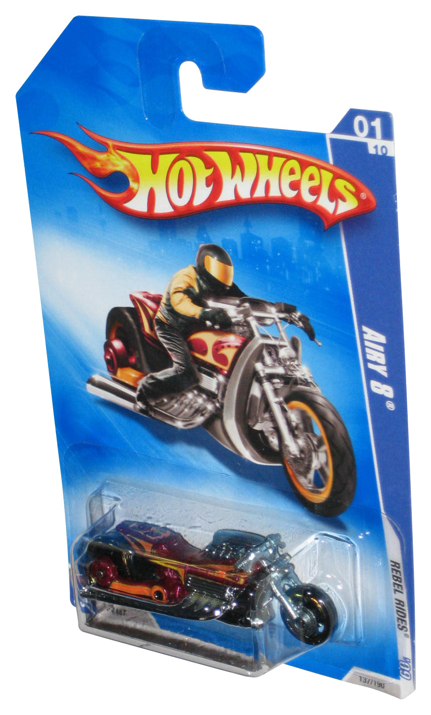 Hot Wheels Rebel Rides '09 Purple Airy 8 Motorcycle Bike Toy 137/190
