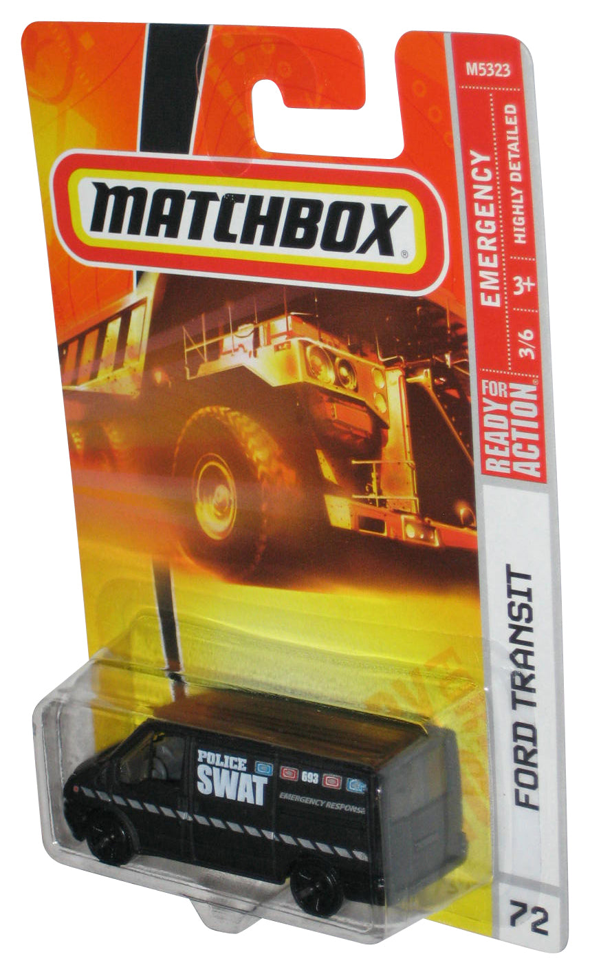 Matchbox Emergency 3/6 (2007) Ford Transit Emergency Police SWAT Black Van Toy #72