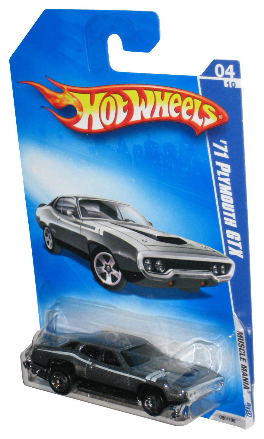 Hot Wheels Muscle Mania '09 04/10 Silver '71 Plymouth GTX Car 080/190