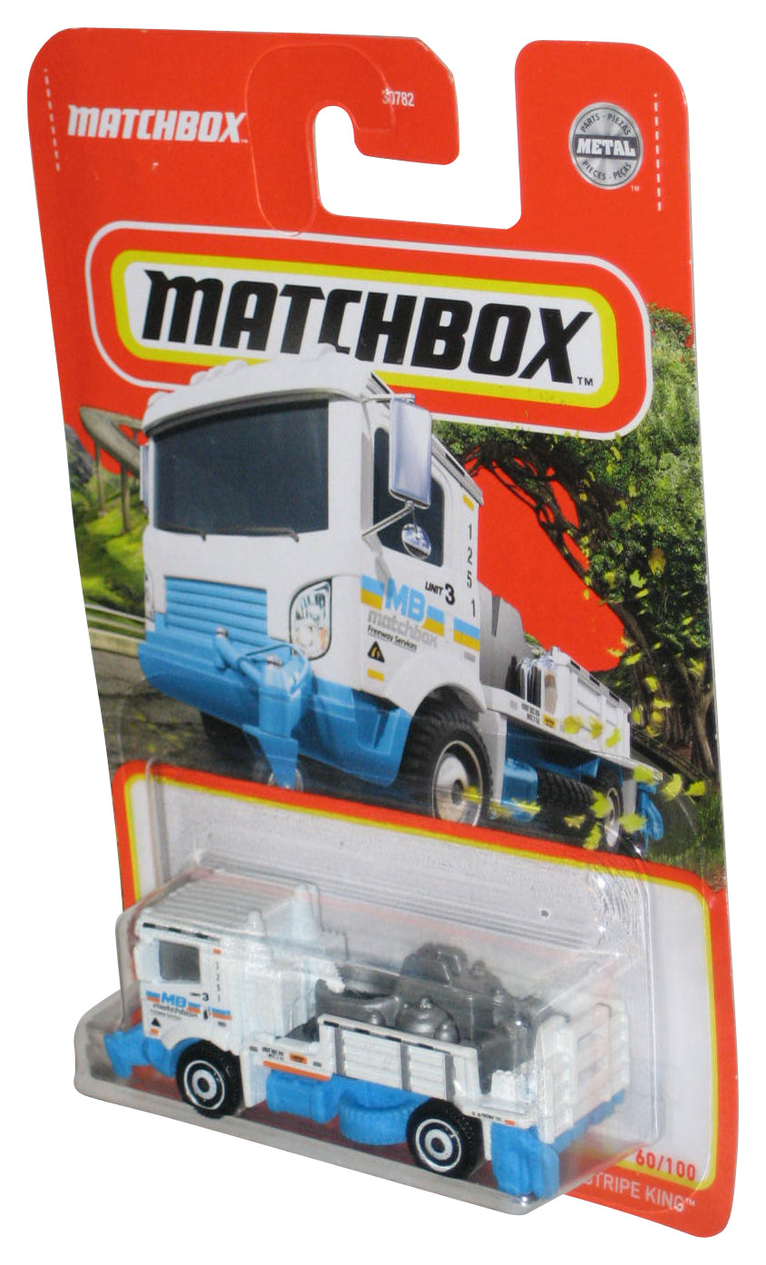 Matchbox White & Blue Road Stripe King (2021) Metal Toy Truck 60/100