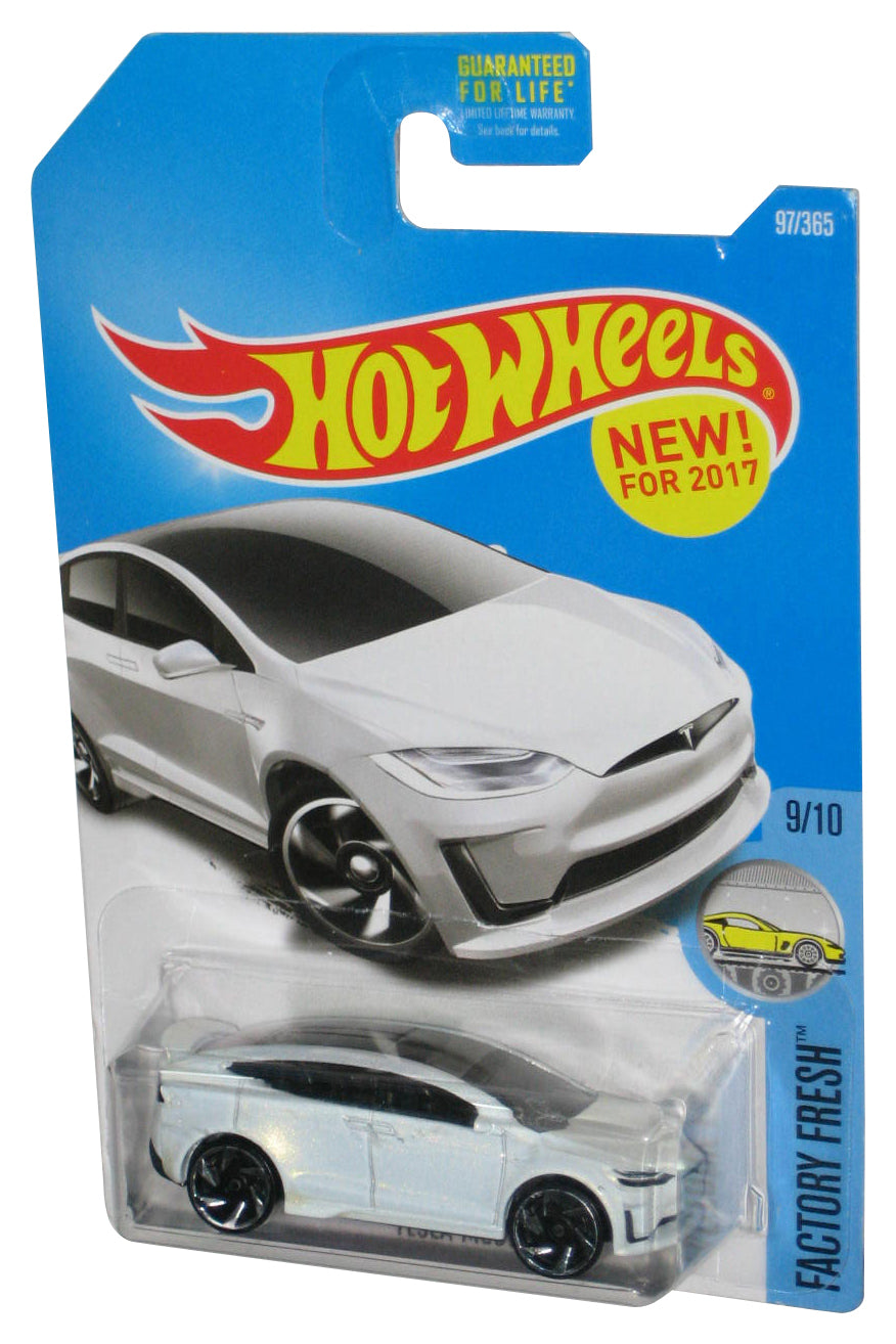 Hot Wheels Factory Fresh 9/10 (2017) White Tesla Model X Toy Car 97/365
