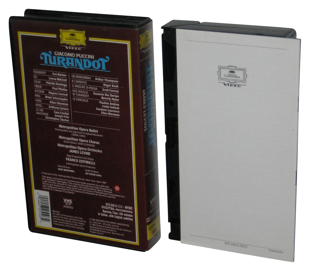 Giacomo Puccini Turandot Zeffirelli Levine The Metropolitan Opera VHS Tape