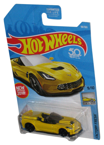 Hot Wheels Factory Fresh 9/10 (2017) Corvette C7 Z06 Convertible Yellow Car 98/365