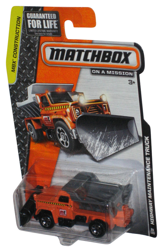 Matchbox MBX Construction (2014) Orange Highway Maintenance Truck Toy 33/120
