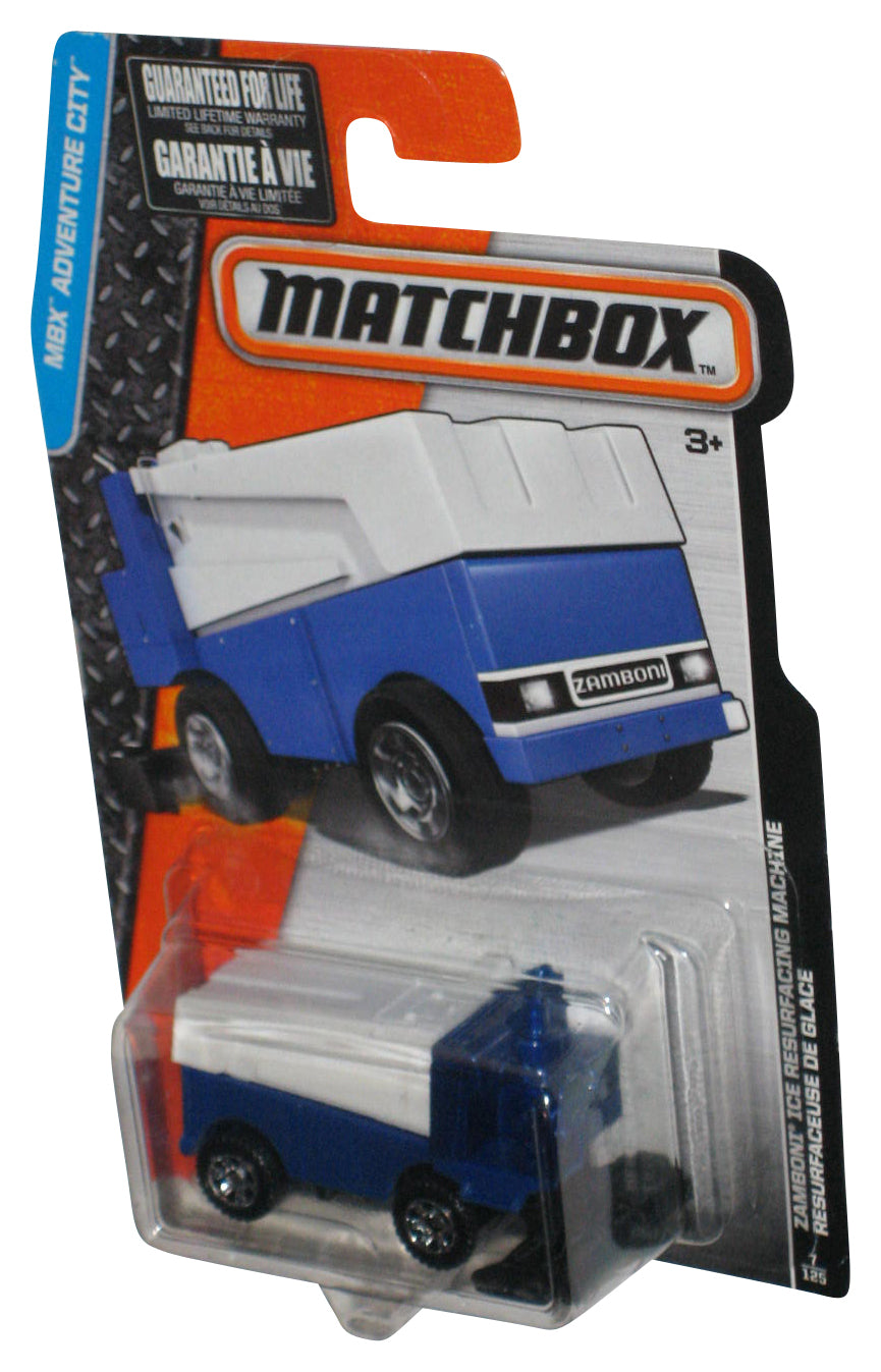 Matchbox MBX Adventure City (2015) White & Blue Zamboni Ice Resurfacing Machine Toy 7/125