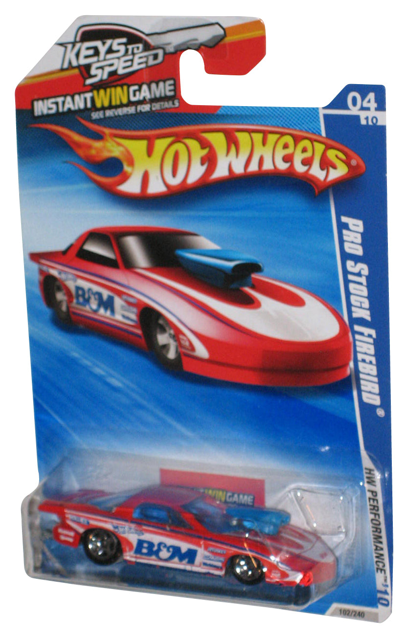 Hot Wheels HW Performance '10 04/10 Red Pro Stock Firebird Car 102/240 - (Keys To Speed Card)
