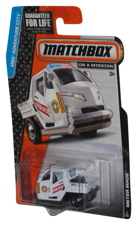 Matchbox MBX Adventure City (2014) White Police Meter Made Car 2/120