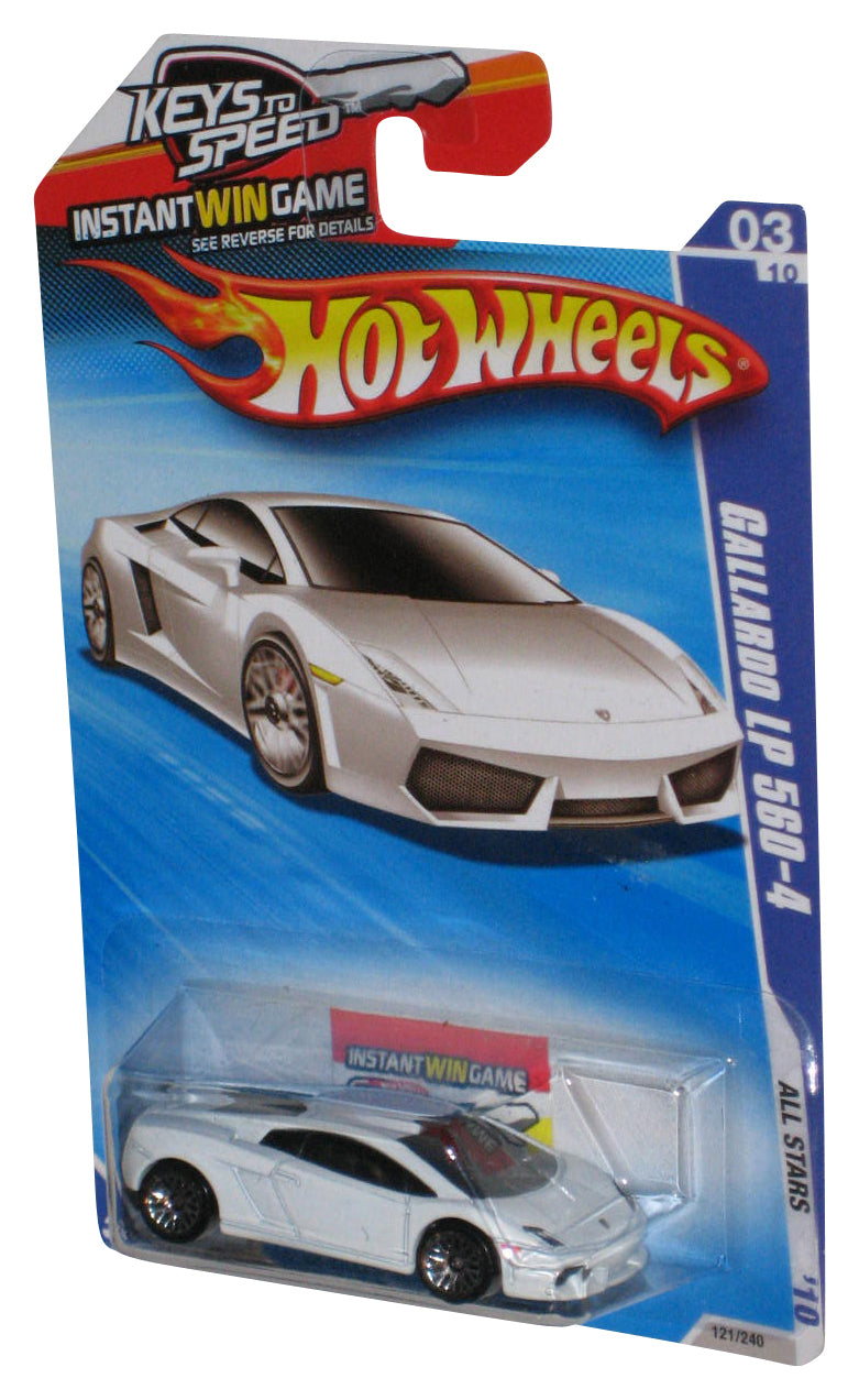 Hot Wheels All Stars '10 03/10 (2009) White Gallardo LP 560-4 Car 121/240 - (Keys To Speed Card)