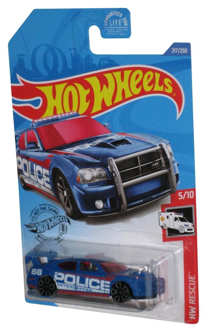 Hot Wheels HW Rescue 5/10 (2017) Blue Dodge Charger Drift Toy Car 217/250