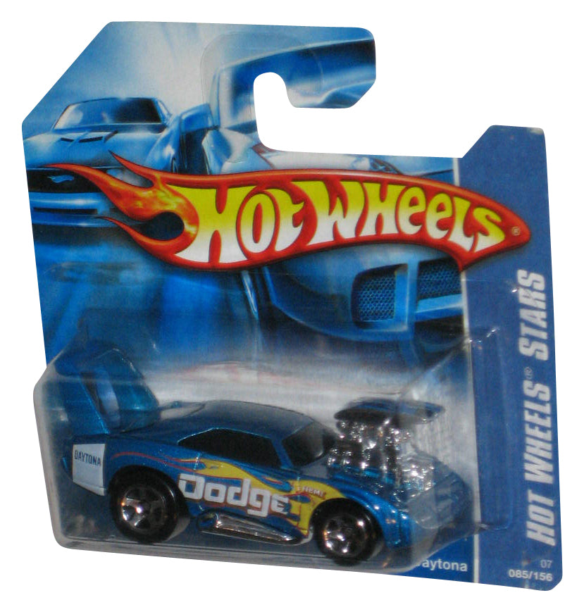 Hot Wheels Stars Blue '69 Dodge Charger Daytona Toy Car 085/156 - (Short Card / Small Crack)