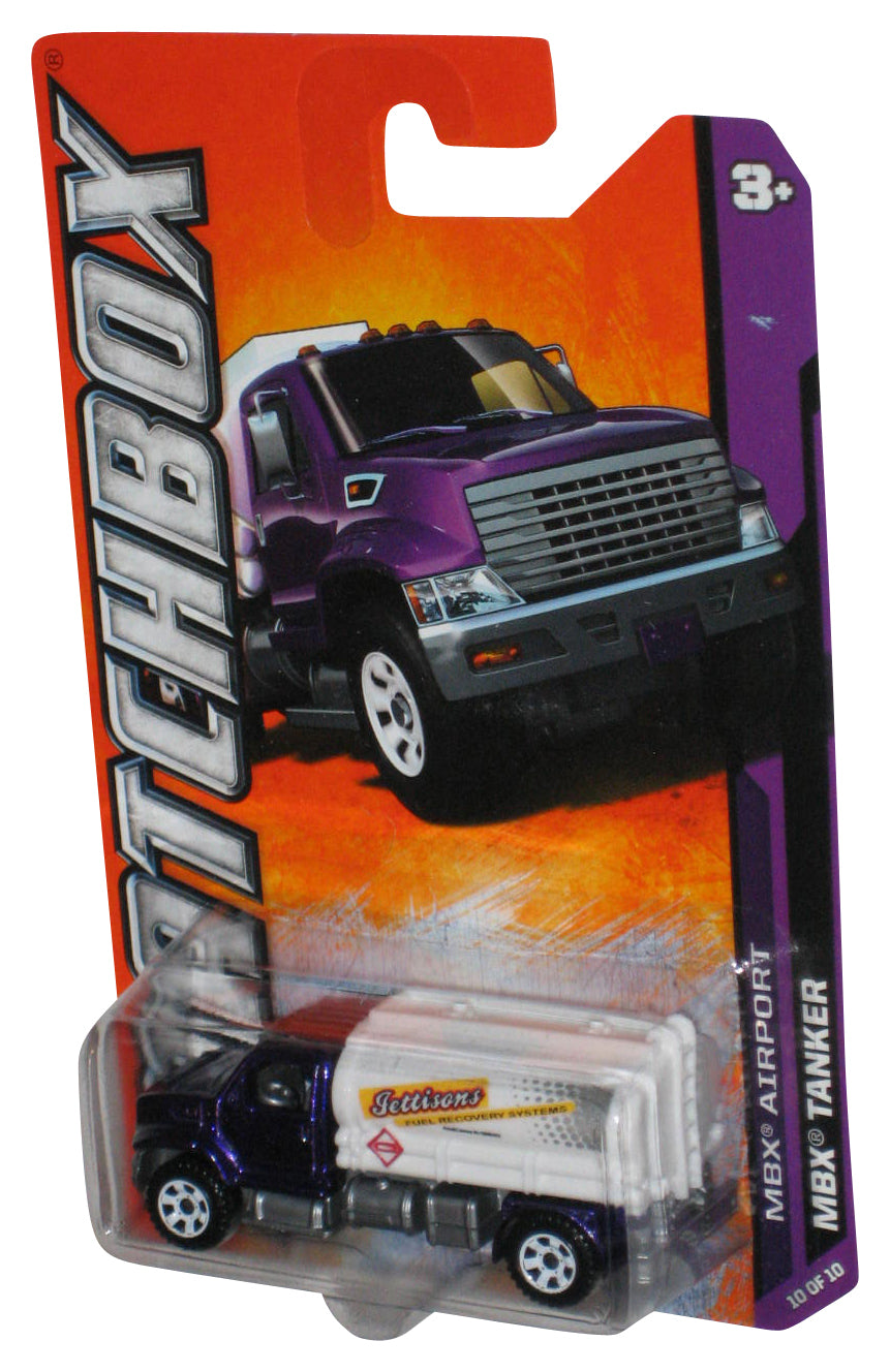Matchbox MBX Airport 10/10 (2011) Purple & White Tanker Toy Truck 10/120