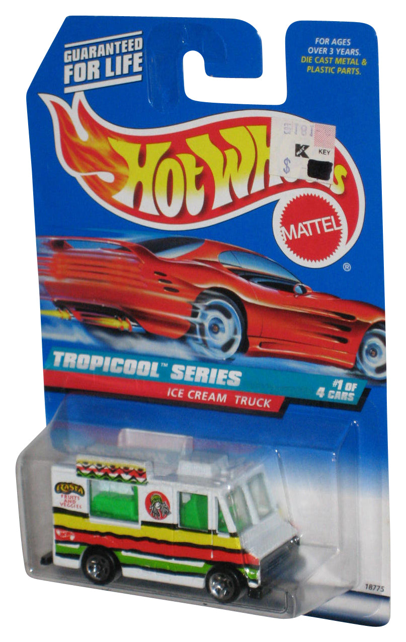 Hot Wheels Tropicool Series 1/4 (1997) Ice Cream Food Truck White Toy #693