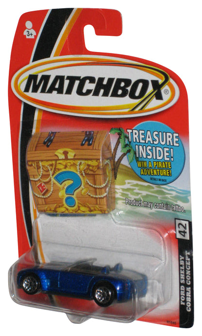 Matchbox Ford Shelby Cobra Concept (2005) Mattel Blue Toy Car #42 w/ Treasure Chest