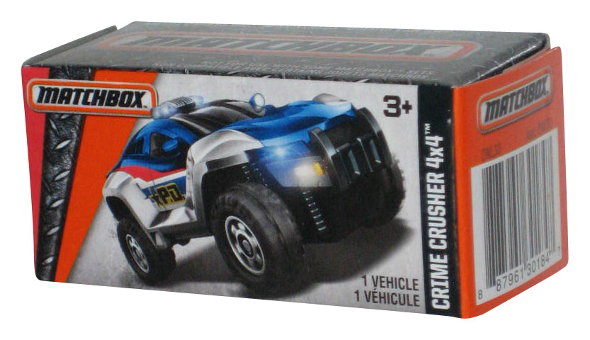 Matchbox MBX Heroic Rescue Silver & Blue Crime Crusher 4x4 (2016) Power Grabs Box Toy Car 84/125