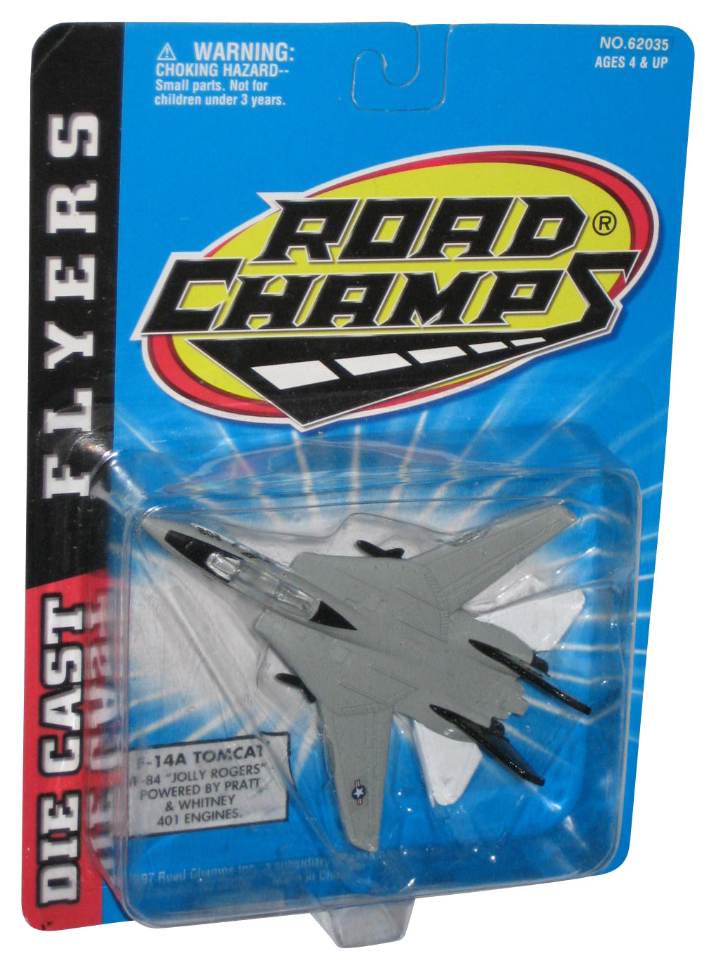 Road Champs Die-Cast Flyers (1997) Jakks Pacific F-14A Tomcat VF-84 Jolly Rogers Toy Plane