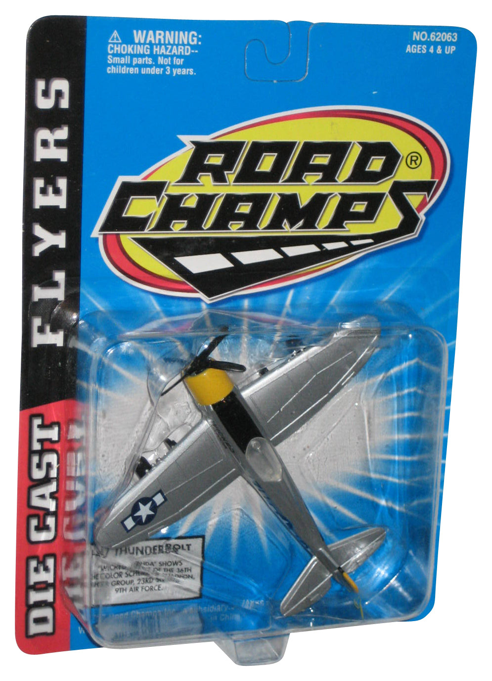 Road Champs Die-Cast Flyers (1997) Jakks Pacific P-47 Thunderbolt Toy Plane