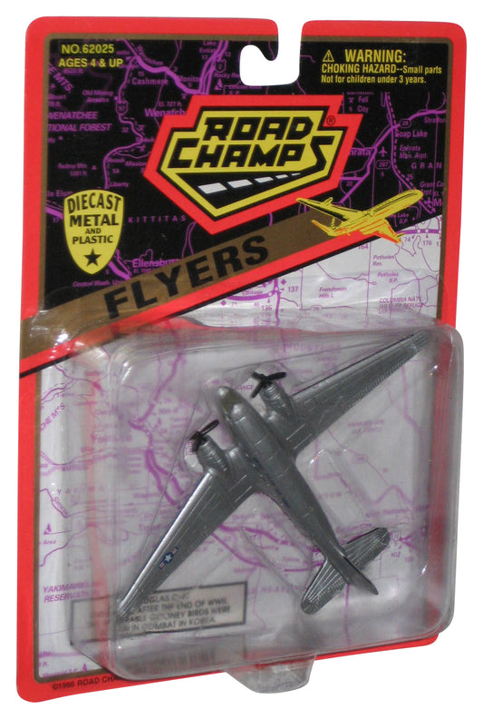 Road Champs Flyers (1996) Silver Douglas C-47 Gooney Birds Airplane Toy Plane