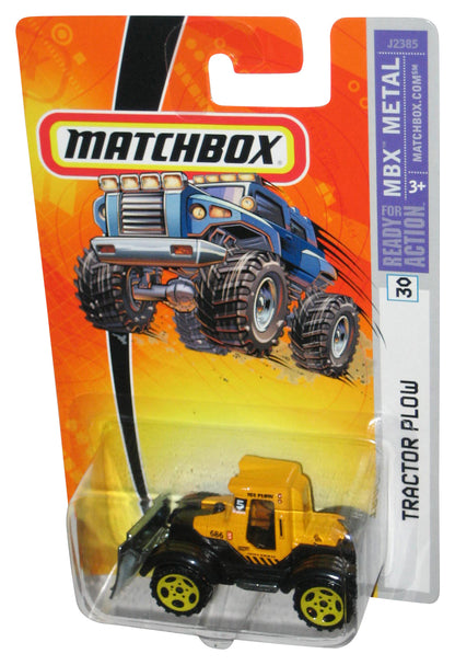 Matchbox MBX Metal (2005) Yellow Tractor Plow Toy Vehicle #30 - (Yellow Wheels)