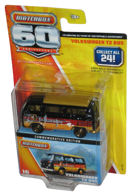Matchbox 60th Volkswagen T2 Bus (2012) Mattel Black Toy Bus #16