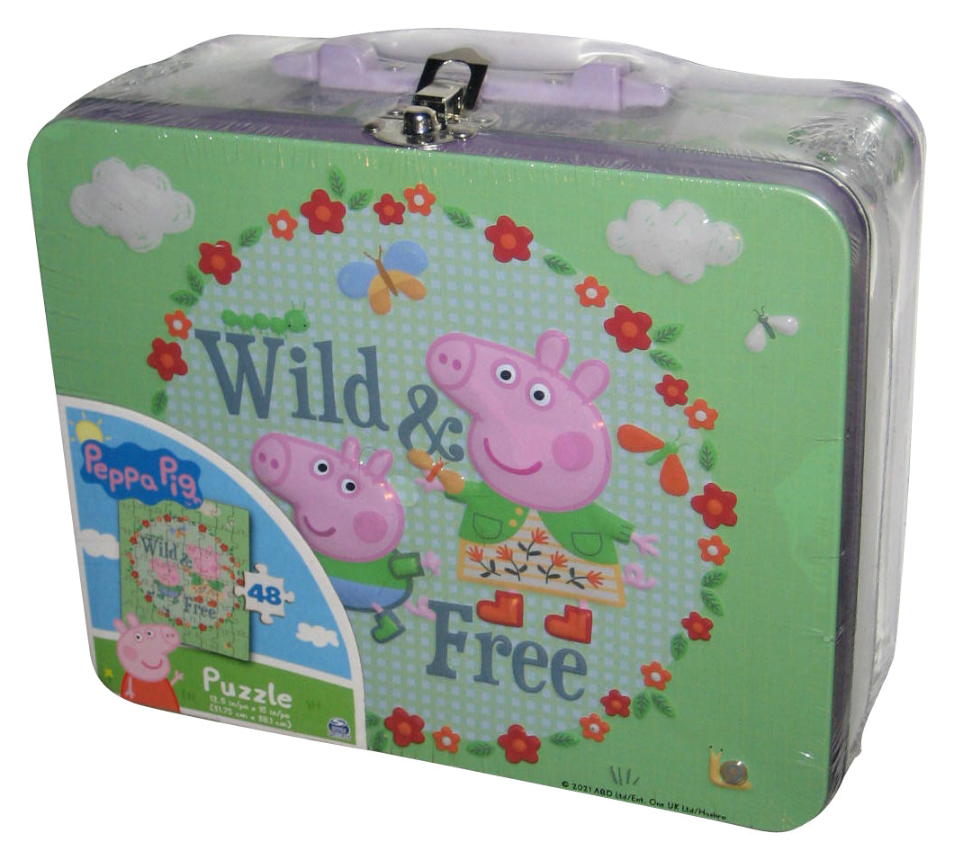 Peppa Pig Wild & Free Embossed 48pcs Puzzle w/ Tin Lunch Box
