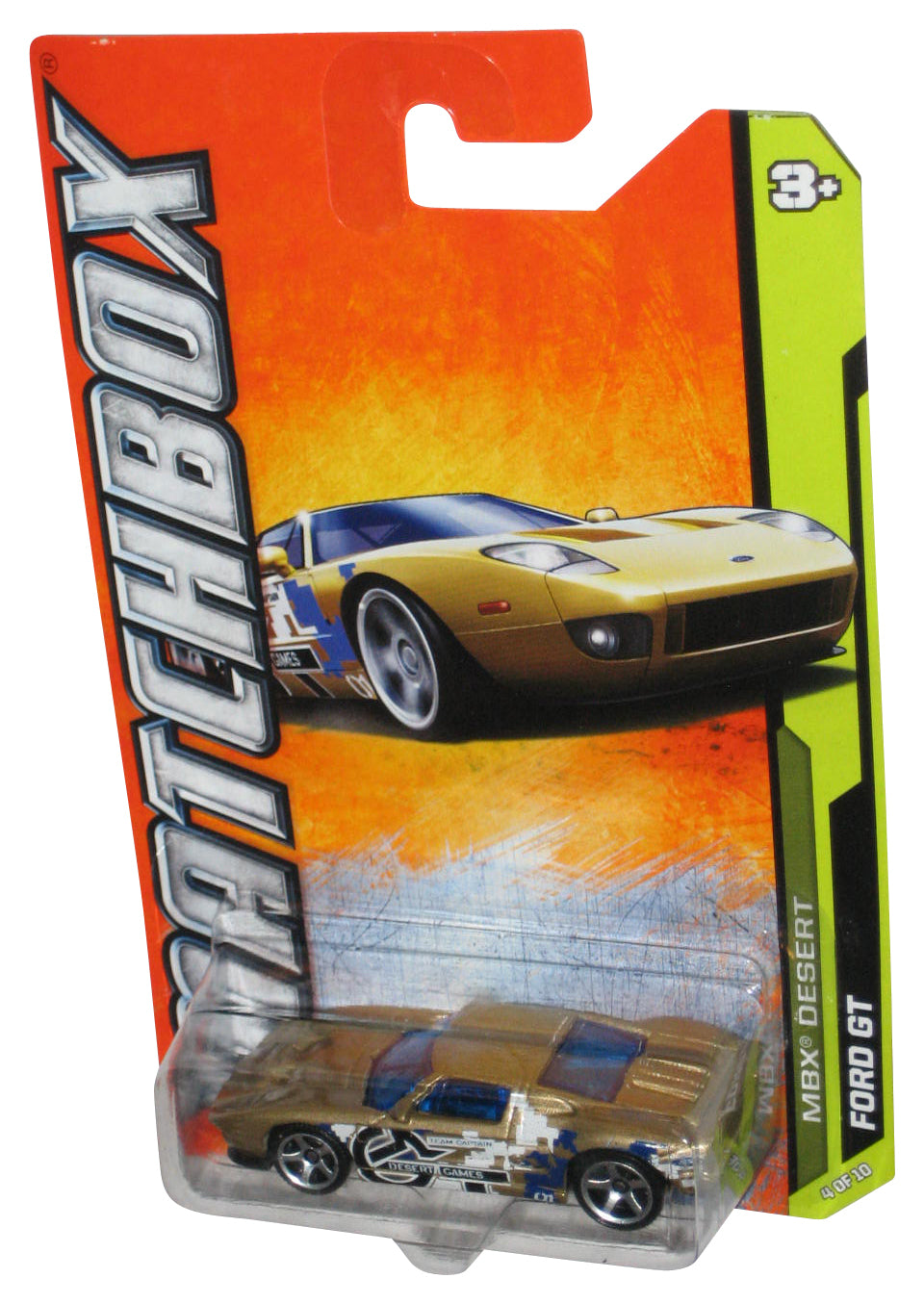 Matchbox MBX Desert 4/10 (2011) Gold Ford GT Toy Car 44/120