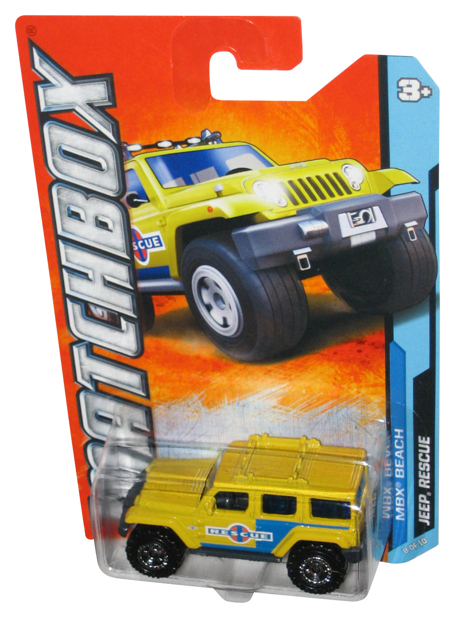 Matchbox MBX Beach (2011) Yellow Jeep Rescue Toy Vehicle 18/120