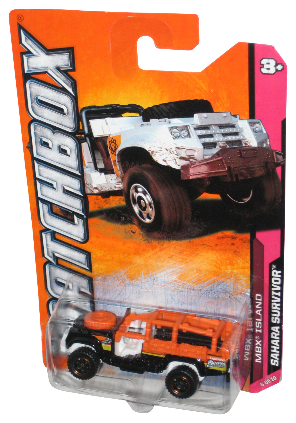 Matchbox MBX Island (2011) Orange Black & White Sahara Survivor Toy 96/120