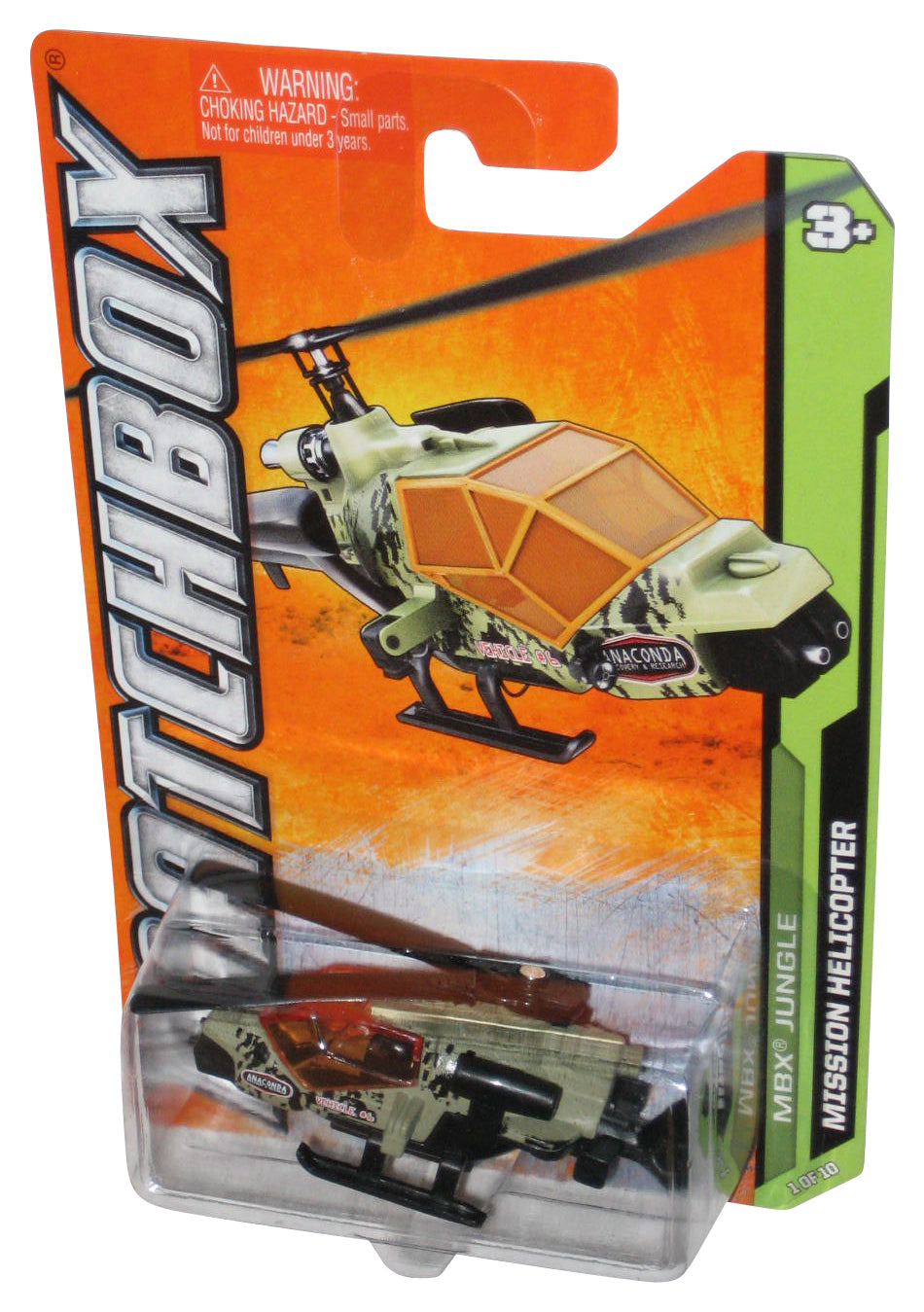 Matchbox MBX Jungle (2011) Green Mission Helicopter Toy 101/120
