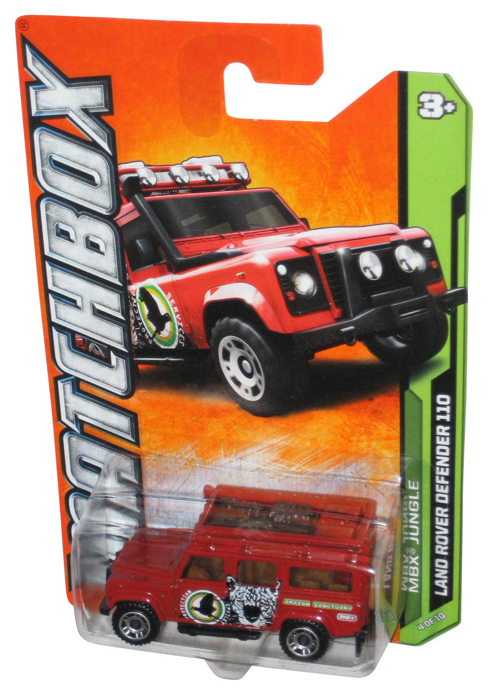 Matchbox MBX Jungle (2011) Red Land Rover Defender 110 Toy Car 104/120