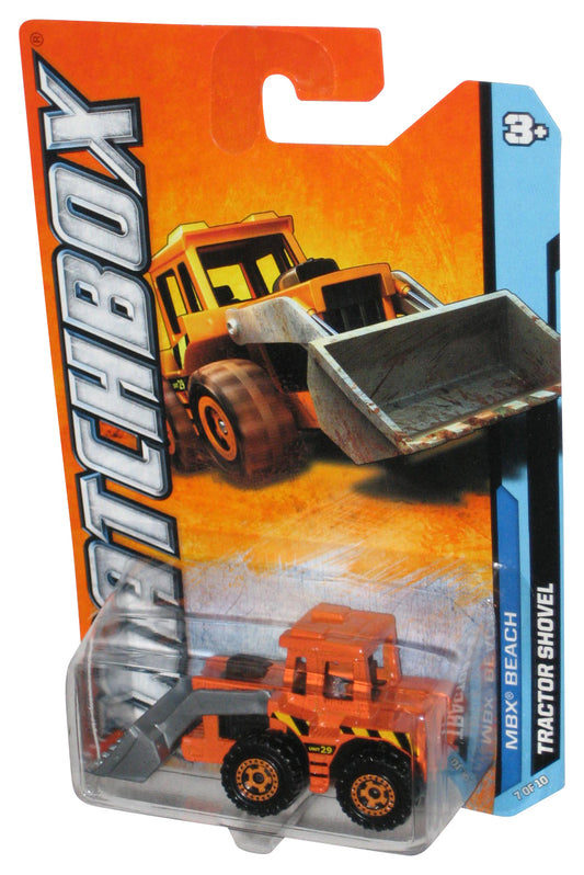 Matchbox MBX Beach (2011) Tractor Shovel Orange Construction Toy 17/120
