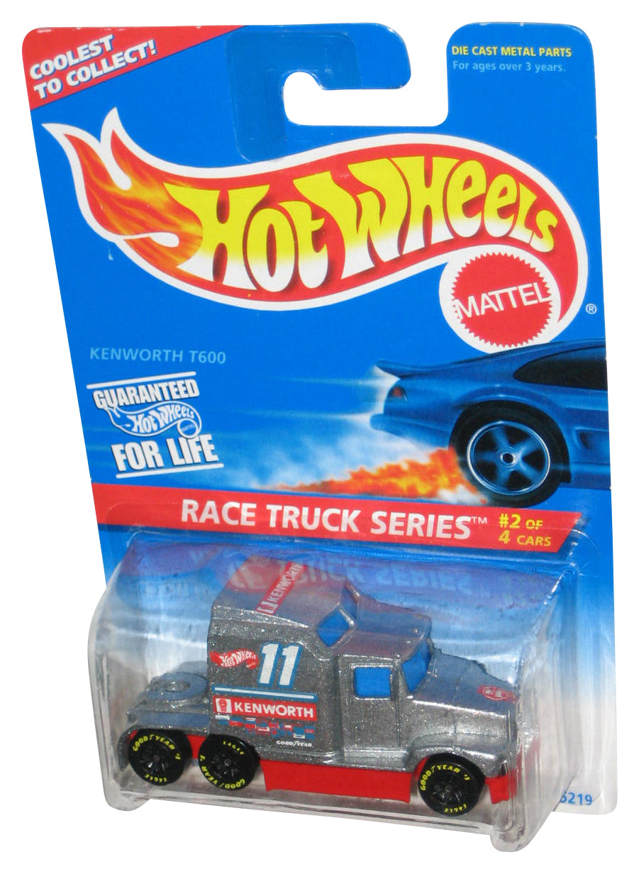 Hot Wheels Race Truck Series 2/4 Red & Silver Kenworth T600 Toy #381