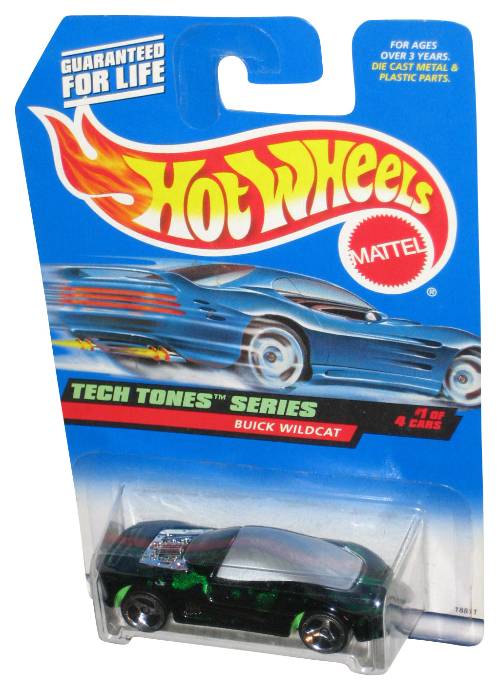 Hot Wheels Tech Tones Series 1/4 (1997) Black Buick Wildcat Toy Car #745
