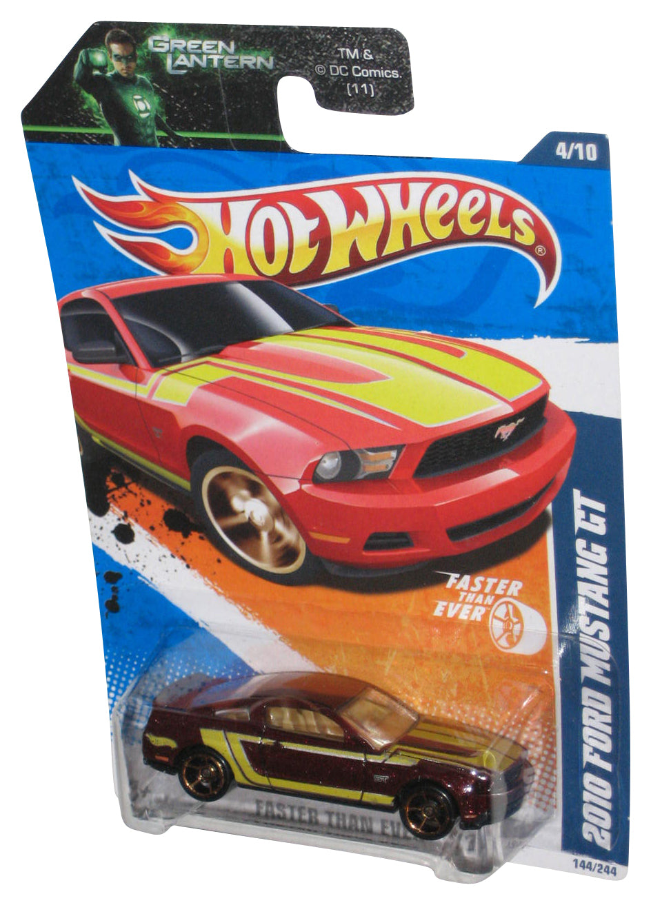 Hot Wheels Faster Than Ever 4/10 '11 Red 2010 Ford Mustang GT Car 144/244 - (Green Lantern Card)