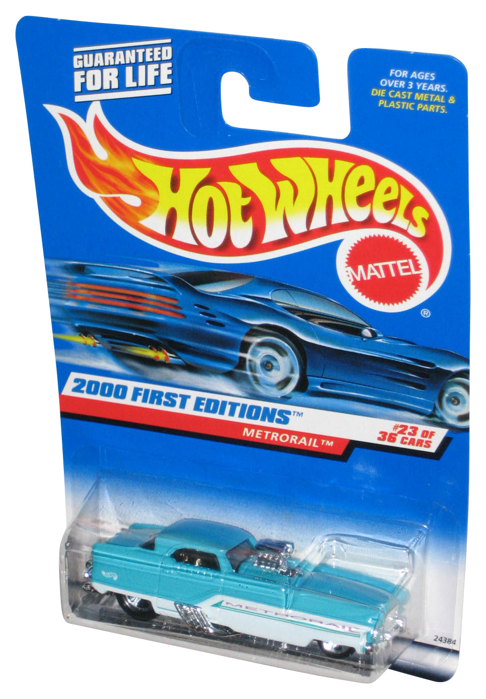 Hot Wheels First Editions 22/36 Metrorail (2000) Blue Toy Car #083