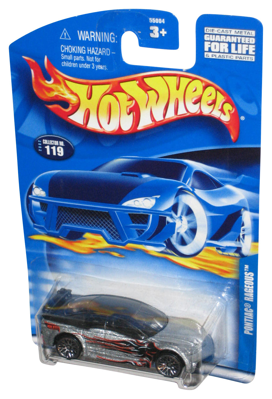 Hot Wheels Pontiac Rageous (2002) Mattel Silver Toy Car #119